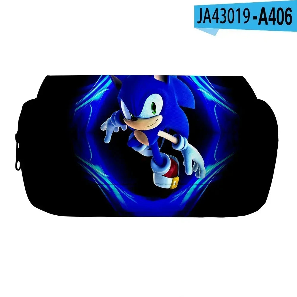 3D New SONIC Cartoon Sonic Cross-border Double-layer Pencil Bag Pencil Case Primary and Secondary School Student Stationery Box